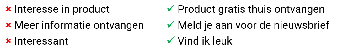 concreet vs niet concreet website buttons