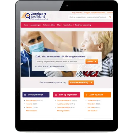 website zorgkaart nederland