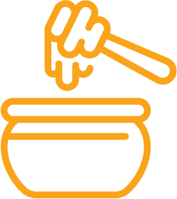 honingstokje met honingpotje