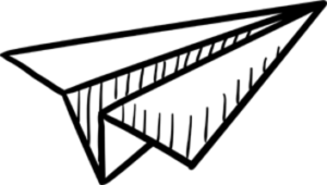 Sketch icon papieren vliegtuig